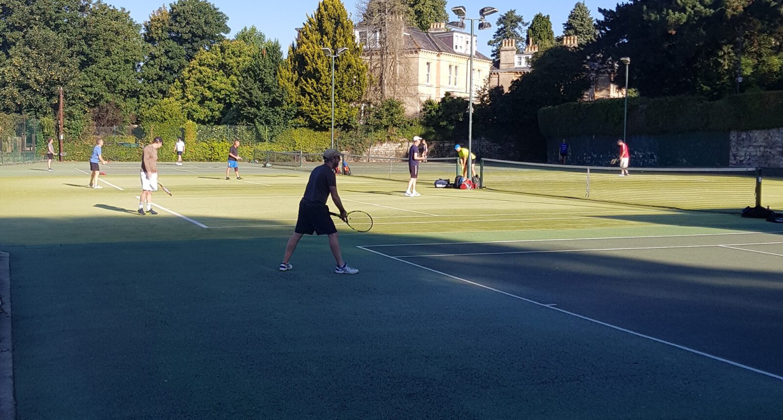 Tennis matches on the astroturf tennis courts at Bath Tennis